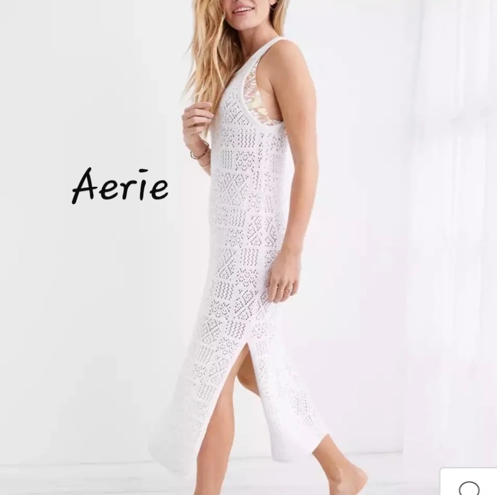 Aerie Patchwork Crochet Dress